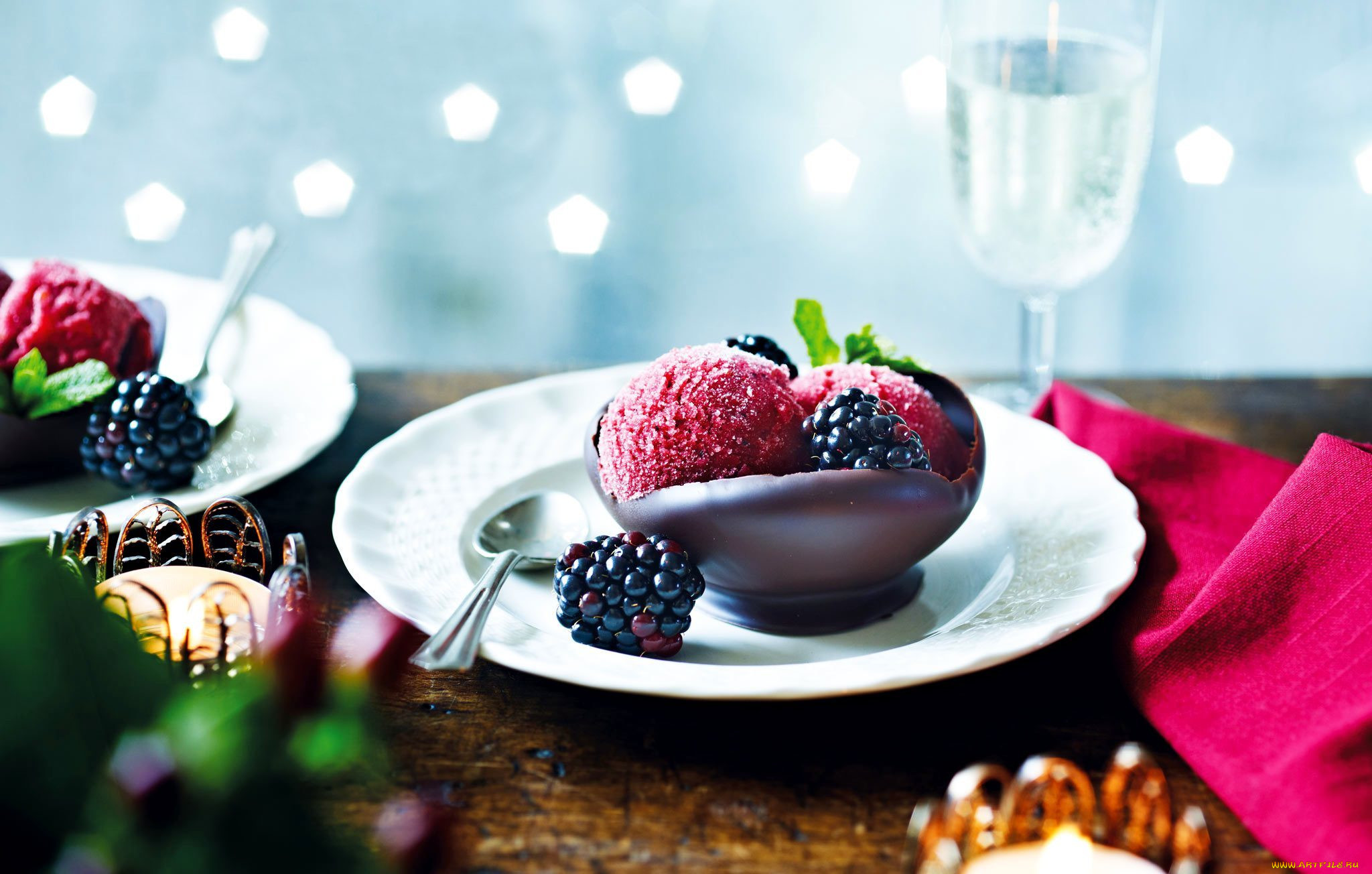 , ,  , , , , ice, cream, blackberry, dessert, candles